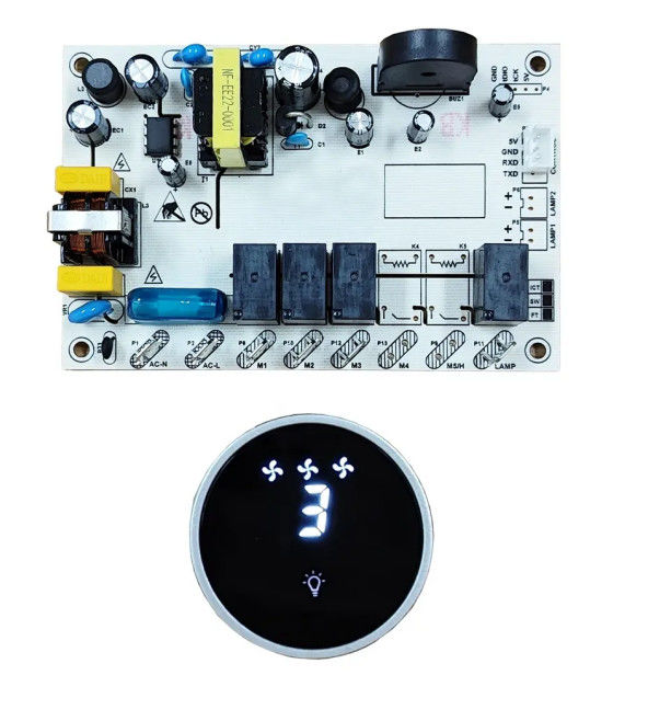แผนกควบคุมสวิทช์แบบอิเล็กทรอนิกส์ด้วยกระดุมสัมผัส พร้อมไฟหลัง ครัว Range Hood PCB Board