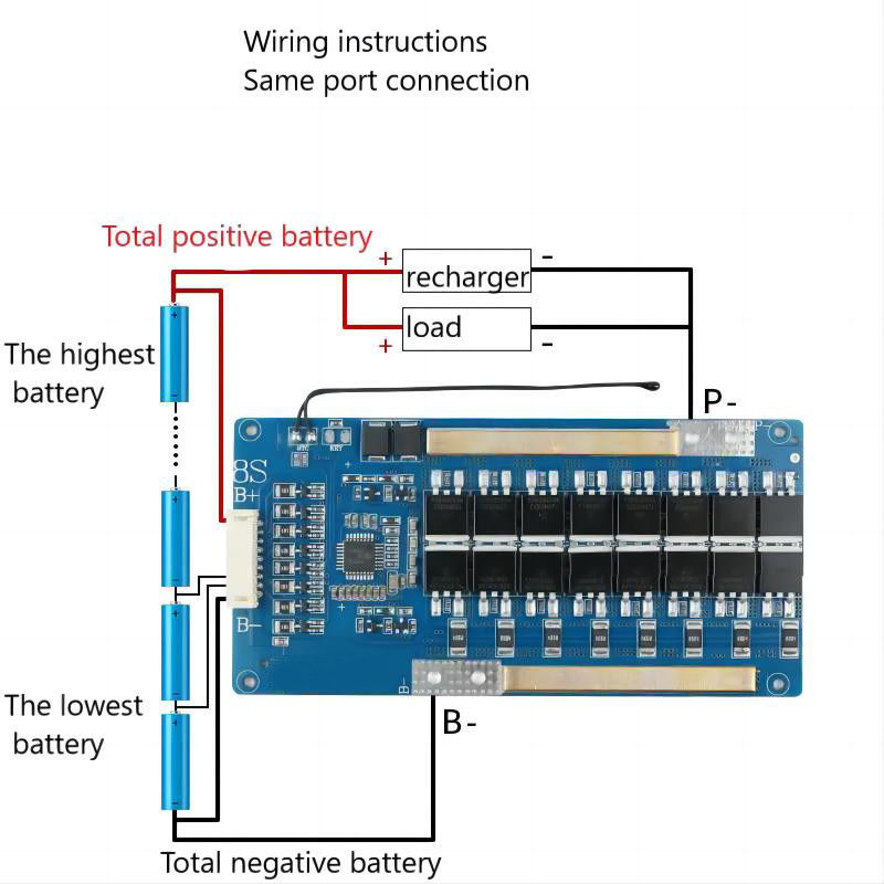 บอร์ดป้องกันแบตเตอรี่ Lithium Iron Phosphate 8 ซีรี่ย์ 24V 40A 50A 60A การผลิต PCB ออนไลน์